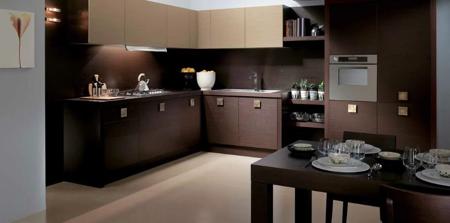 Black and Brown Kitchen