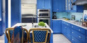 teal kitchen cabinets